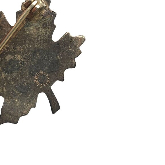 Gold Vermeil Sterling Maple Leaf Brooch Pin Gold Tone Vintage - Picture 4 of 6